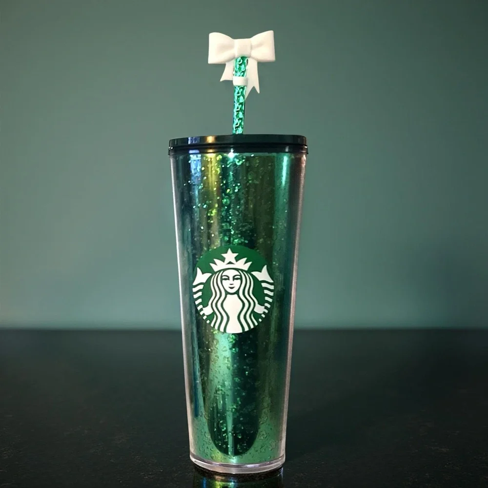 Starbucks 2019 Holiday Season Mercury Glitter Green Venti Tumbler 24 OZ